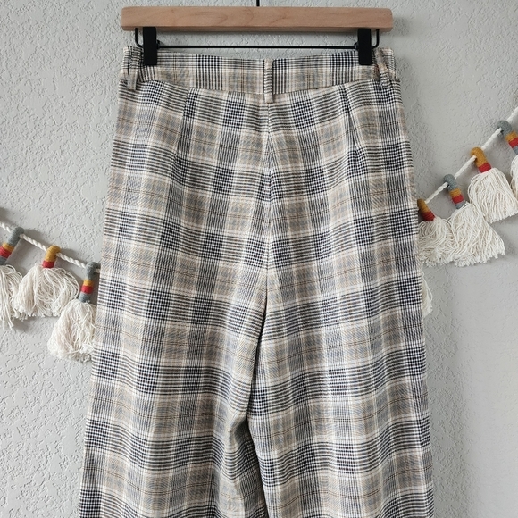 Sans Souci Plaid Gingham High Waisted Wide Leg Trouser Pants Preppy Academia M - Picture 6 of 9